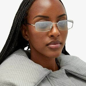NEW Prada PRA60S 1BC80G Silver Grey Mirror Rectangle Unisex Sunglasses 0PR A60S